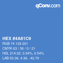 Color code: HEX #4A81C9 | qconv.com