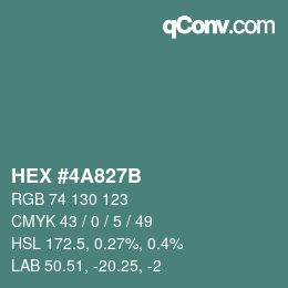 Color code: HEX #4A827B | qconv.com