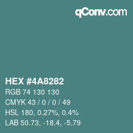 Color code: HEX #4A8282 | qconv.com