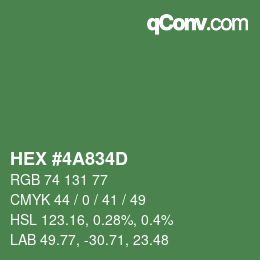 Color code: HEX #4A834D | qconv.com