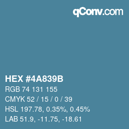 Color code: HEX #4A839B | qconv.com