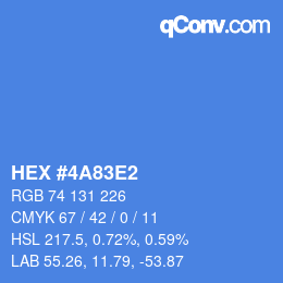 Color code: HEX #4A83E2 | qconv.com