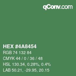 Color code: HEX #4A8454 | qconv.com