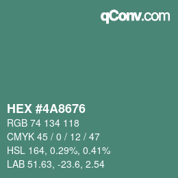 Color code: HEX #4A8676 | qconv.com