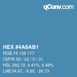 Color code: HEX #4A8AB1 | qconv.com