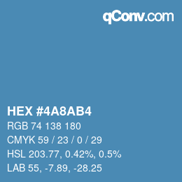 Color code: HEX #4A8AB4 | qconv.com