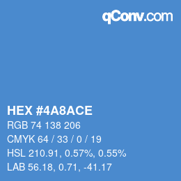 Color code: HEX #4A8ACE | qconv.com