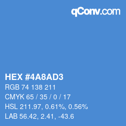 Color code: HEX #4A8AD3 | qconv.com
