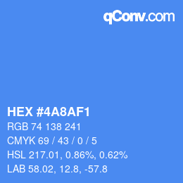 Color code: HEX #4A8AF1 | qconv.com