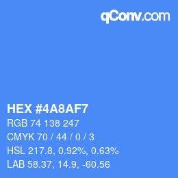 颜色代码: HEX #4A8AF7 | qconv.com