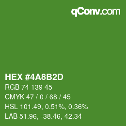 颜色代码: HEX #4A8B2D | qconv.com