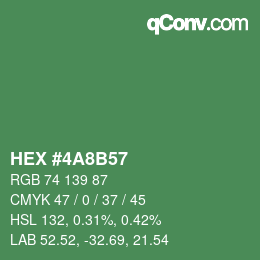 Color code: HEX #4A8B57 | qconv.com