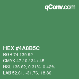 Farbcode: HEX #4A8B5C | qconv.com