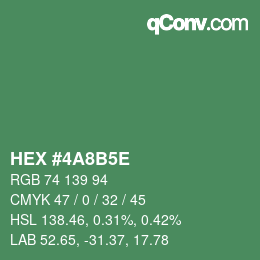 Código de color: HEX #4A8B5E | qconv.com