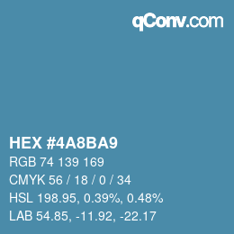 カラーコード: HEX #4A8BA9 | qconv.com
