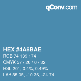 カラーコード: HEX #4A8BAE | qconv.com