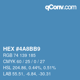 Color code: HEX #4A8BB9 | qconv.com
