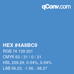 Color code: HEX #4A8BC9 | qconv.com