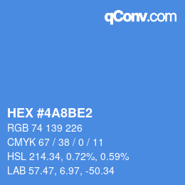 カラーコード: HEX #4A8BE2 | qconv.com