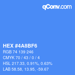 Color code: HEX #4A8BF6 | qconv.com