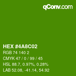 Código de color: HEX #4A8C02 | qconv.com