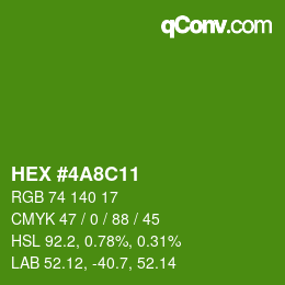 カラーコード: HEX #4A8C11 | qconv.com
