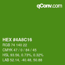 Farbcode: HEX #4A8C16 | qconv.com