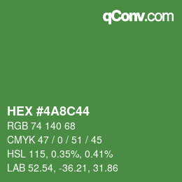 カラーコード: HEX #4A8C44 | qconv.com