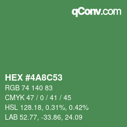 颜色代码: HEX #4A8C53 | qconv.com