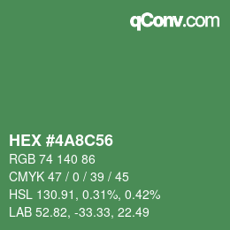 Color code: HEX #4A8C56 | qconv.com