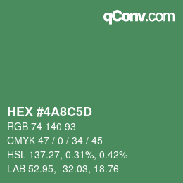 Color code: HEX #4A8C5D | qconv.com