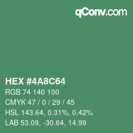 颜色代码: HEX #4A8C64 | qconv.com