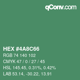 Color code: HEX #4A8C66 | qconv.com