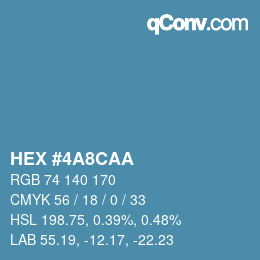 Color code: HEX #4A8CAA | qconv.com