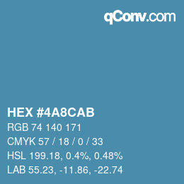 颜色代码: HEX #4A8CAB | qconv.com
