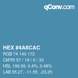 カラーコード: HEX #4A8CAC | qconv.com