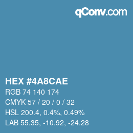 Color code: HEX #4A8CAE | qconv.com