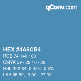 Color code: HEX #4A8CB4 | qconv.com
