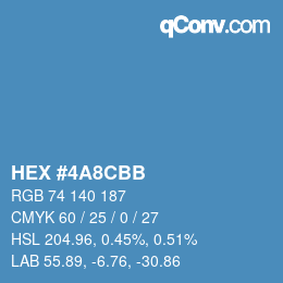 カラーコード: HEX #4A8CBB | qconv.com