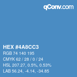 Color code: HEX #4A8CC3 | qconv.com