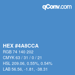 カラーコード: HEX #4A8CCA | qconv.com
