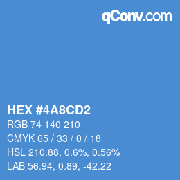 Color code: HEX #4A8CD2 | qconv.com