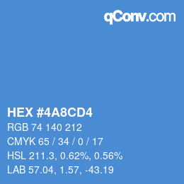 颜色代码: HEX #4A8CD4 | qconv.com