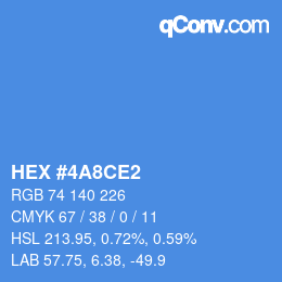 カラーコード: HEX #4A8CE2 | qconv.com