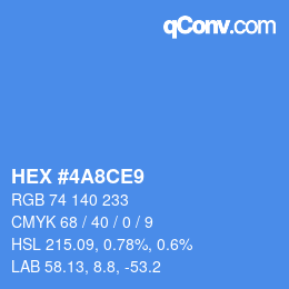 颜色代码: HEX #4A8CE9 | qconv.com