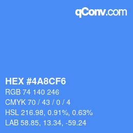 Color code: HEX #4A8CF6 | qconv.com