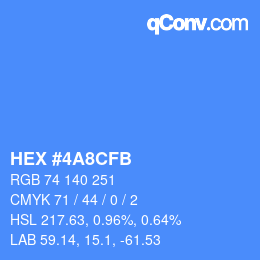 Color code: HEX #4A8CFB | qconv.com