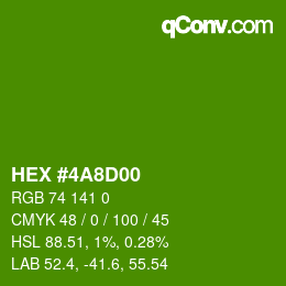 Color code: HEX #4A8D00 | qconv.com