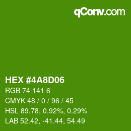 Color code: HEX #4A8D06 | qconv.com