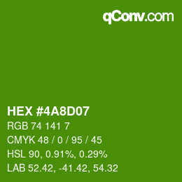 颜色代码: HEX #4A8D07 | qconv.com